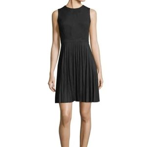 Neiman Marcus Women's Size 10 Black Faux-Suede Fit-and-Flare Dress